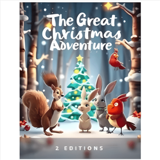 Animated characters celebrating Christmas adventure